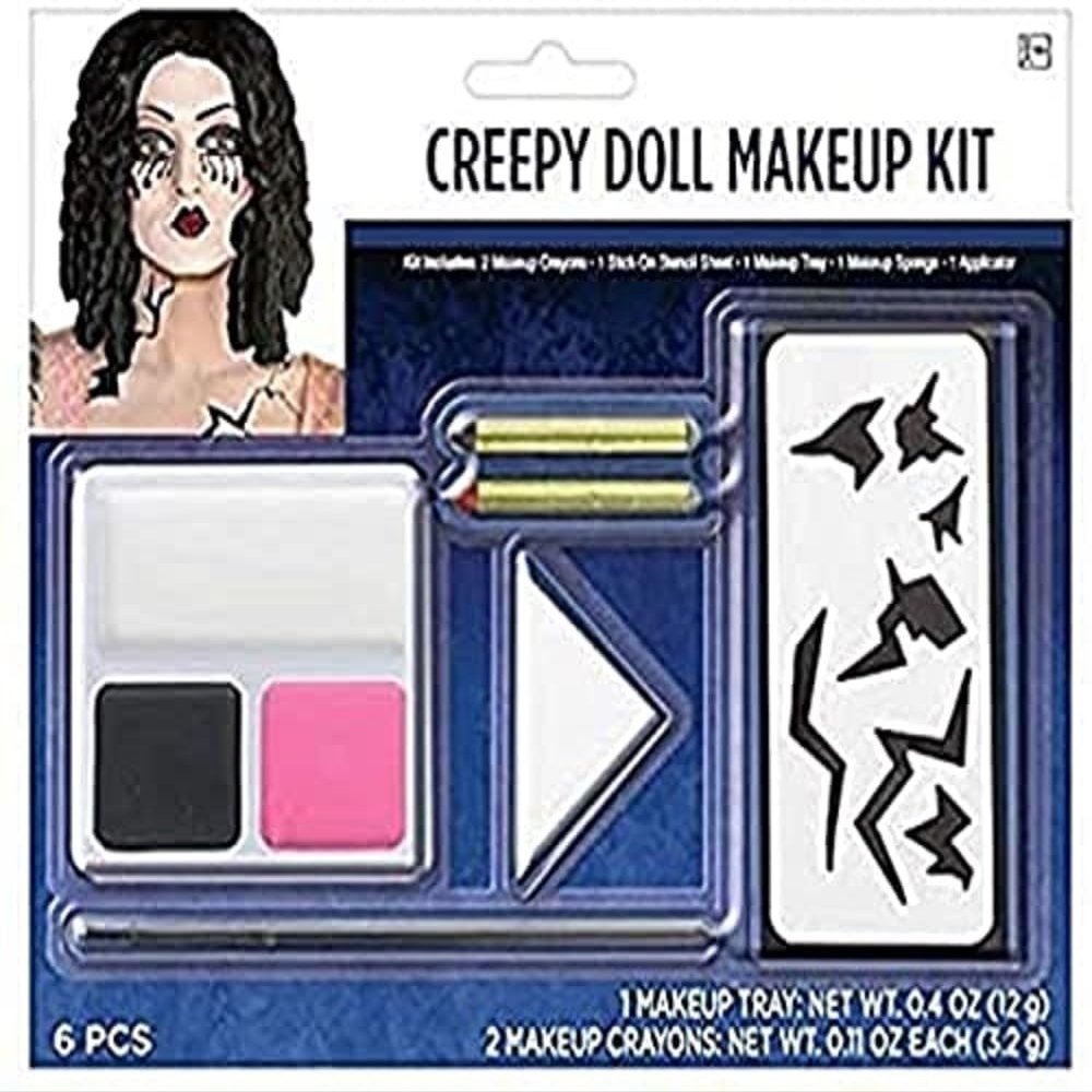 Amscan Creepy Doll Makeup Kit - Various Sizes, Multicolor - 1 Set