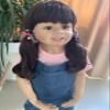 39inch Reborn Toddler Doll, Huge Baby Full Body Hard Vinyl Smile Realistic Standing Brown Hair Girl Dress Model Collectible view 2