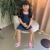39inch Reborn Toddler Doll, Huge Baby Full Body Hard Vinyl Smile Realistic Standing Brown Hair Girl Dress Model Collectible view 4