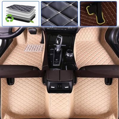 SureKit Car Floor Mats Compatible with Lexus RC 2016-2018 Floor Liner Waterproof Anti-Skid Luxury Leather Full Coverage Liner Front  Rear Mat/Set(Beige)