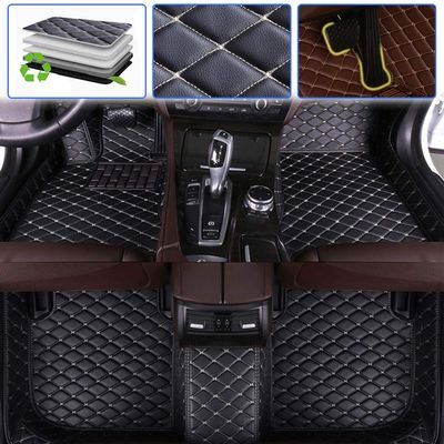 SureKit Car Floor Mats Compatible with Lexus RC 2016-2018 Floor Liner Waterproof Anti-Skid Luxury Leather Full Coverage Liner Front  Rear Mat/Set(Black Beige)