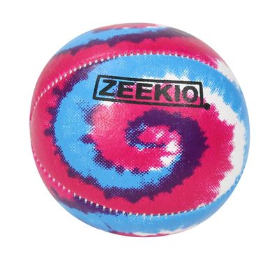 Zeekio - Tie Dye Festival Juggling Ball - Professional Grade - Suitable for All Levels - Synthetic Leather Ball Durable - 120g 67mm- Single Ball - Pink/Blue/White Swirl