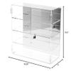 Plymor Clear Acrylic Rectangular Locking Display Case, 3 Shelves (Mirrored), 16.5" H x 16.25" W x 7" D view 2
