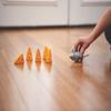 Jack Rabbit Creations Mouse & Cheese Wooden Bowling Toy Set, Pull-Back Mouse Car, 2 Bowling Pins, FSC Certified Wood, Fine Motor Skill Game, Non-Toxic Paint view 2