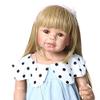 28inch Reborn Toddler Dolls,Huge Baby Full Body Hard Vinyl Standing Girl Handmade Real Realistic Girl Parts Blue Dress Great Qualtity Masterpiece Doll Model Collectible view 3