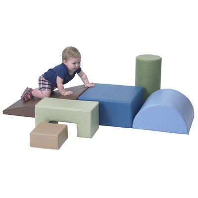 Children's Factory Climb & Play 6 Piece Set for Toddlers, Baby Climbing Toys, Indoor Play Equipment for Homeschool/Classroom/Playroom, Woodland Colors