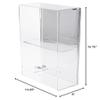 Plymor Clear Acrylic Locking Display Case with Sliding Back, 1 Shelf (Mirrored), 15.75" H x 10.25" W x 5" D view 2