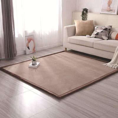 WJXBoos Thicken Tatami Kids Play Mat, Flannel Soft Baby Crawling Carpet No-Slip Children Sleeping Rug Hypoallergenic No-Toxic Blanket-Brown 190x280cm(75x110inch)