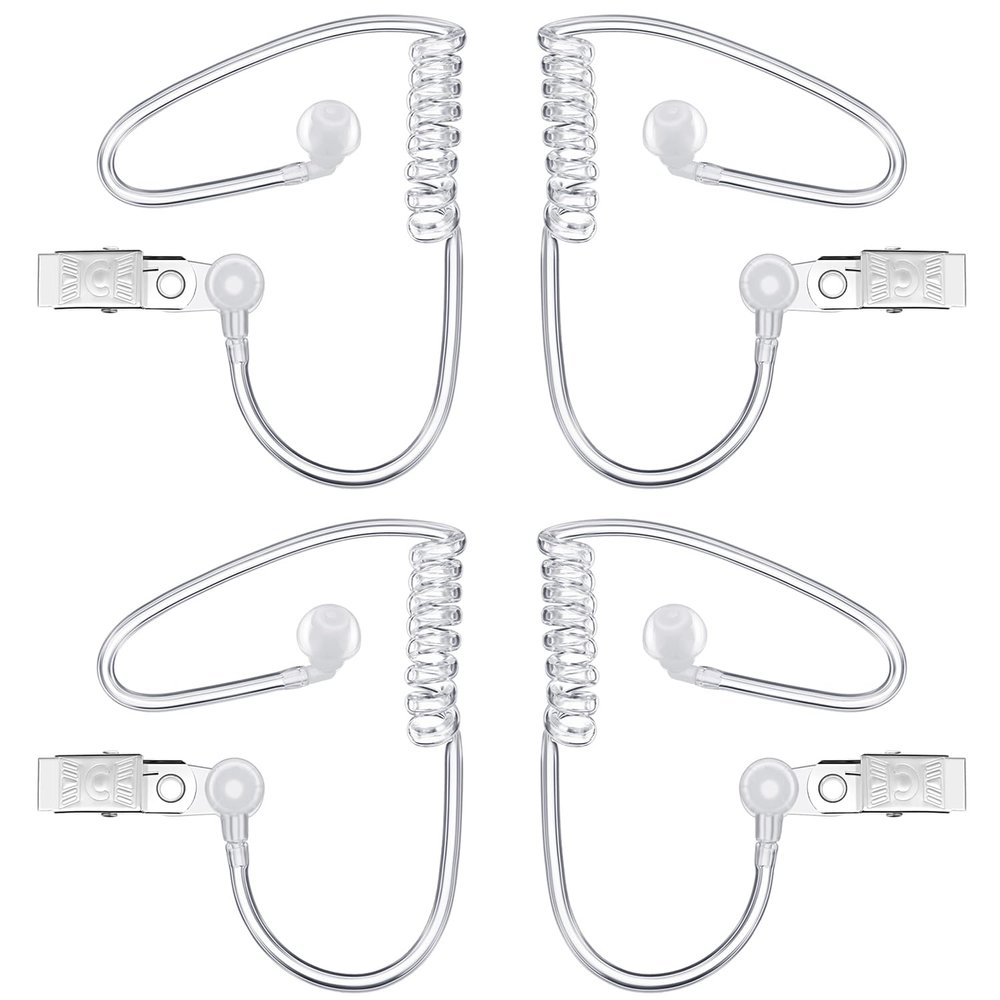 Gejoy 4 Pcs Clear Spy Security Earpiece Fake Agent Costume Props
