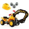 Costzon Ride on Excavator, Kids Excavator Digger Bulldozer W/Safety Helmet, 3 Rocks, Horn, Under-seat Storage, Construction Vehicles for Kids, Ride on Toys for Boys Girls Toddlers view 1