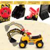 Costzon Ride on Excavator, Kids Excavator Digger Bulldozer W/Safety Helmet, 3 Rocks, Horn, Under-seat Storage, Construction Vehicles for Kids, Ride on Toys for Boys Girls Toddlers view 3