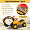 Costzon Ride on Excavator, Kids Excavator Digger Bulldozer W/Safety Helmet, 3 Rocks, Horn, Under-seat Storage, Construction Vehicles for Kids, Ride on Toys for Boys Girls Toddlers view 4