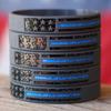 15 Youth Vintage Flag Thin BLUE Line Wristbands view 3