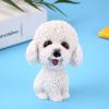 fo sa Car Interior Simulation Shaking Head Dog Decor,Bobble Head Toy Car Interior Dashboard Ornament Kid Home Office Decor White Poodle White Poodle view 1