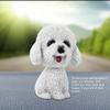 fo sa Car Interior Simulation Shaking Head Dog Decor,Bobble Head Toy Car Interior Dashboard Ornament Kid Home Office Decor White Poodle White Poodle view 4