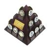 DECOMIL - Pyramid Shaped Military Challenge Coin & Poker/Casino Chip Display Solid Wood - Cherry Finish Customize view 3