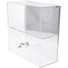 Plymor Clear Acrylic Locking Display Case with Sliding Back, 1 Shelf (Mirrored), 16.5" H x 16.25" W x 7" D view 1