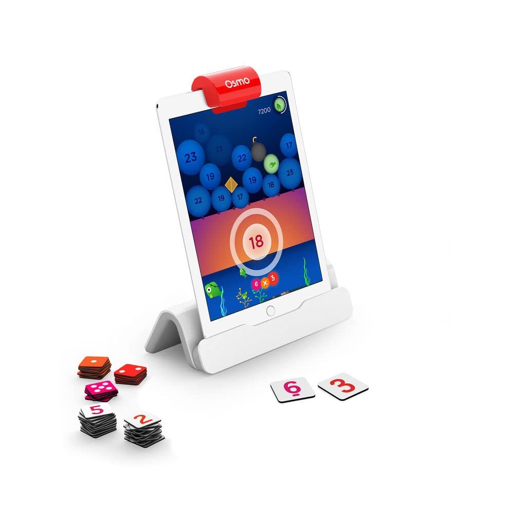 Osmo-Genius Numbers for iPhone, iPad & Fire Tablet - Ages 6-10 - Math Equations (Counting,Addition,Subtraction & Multiplication) Educational Learning Games - STEM Toy-Boy & Girl (Osmo Base Required)