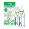 Dr. Brown's Anti-Colic Options+ Narrow Glass Baby Bottle with Level 1 Slow Flow Nipple, BPA-Free, 8 oz/250 mL, 2-Pack view 1