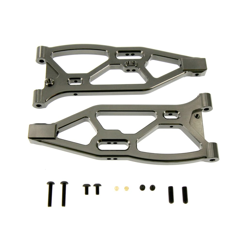 Atomik Front Lower Arm - RC Car Replacement for Arrma Kraton 6S BLX TRX - Hardened Billet 6061 Aluminum - Front Chassis Upgrade Part AR330219 - Grey