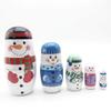 Konrisa Matryoshka Nesting Dolls 5 Pieces Snowman Nesting Dolls Hand Painted Figurines Wooden Stacking Dolls for Kids Birthday Party Home Decoration,New Year view 1