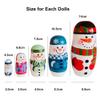 Konrisa Matryoshka Nesting Dolls 5 Pieces Snowman Nesting Dolls Hand Painted Figurines Wooden Stacking Dolls for Kids Birthday Party Home Decoration,New Year view 2