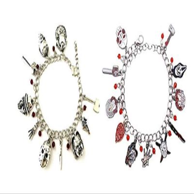 New Horizons Productions Classic Horror Movies Themed Assorted Charms Metal Charm Set of 2 Bracelets