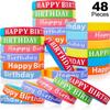 BBTO 48 Pieces Happy Birthday Rubber Bracelets Silicone Stretch Wristbands Colored Silicone Bracelets for Birthday Party Supplies(Cute Style) view 2