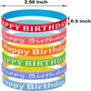 BBTO 48 Pieces Happy Birthday Rubber Bracelets Silicone Stretch Wristbands Colored Silicone Bracelets for Birthday Party Supplies(Cute Style) view 3