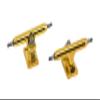 32mm Prodigy Gen2 Pro Fingerboard Trucks - Pro Style Base and Hanger with Custom Pivot Tuning and Pro Duro Bubble Bushings - Gold Colorway view 1