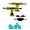 32mm Prodigy Gen2 Pro Fingerboard Trucks - Pro Style Base and Hanger with Custom Pivot Tuning and Pro Duro Bubble Bushings - Gold Colorway view 2