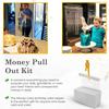 The Money Cake - Money Cake Pull Out Kit Includes 1 Money Box 1 Plastic Roll 50 Transparent Bag Connected Pocket, and Card Holder Cake Topper for Birthday and Graduation Parties view 4