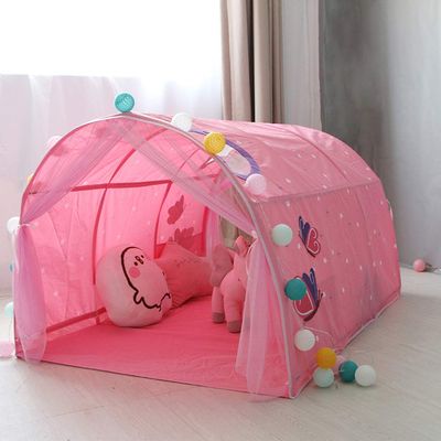 HI SUYI Children's Cabin Bed Tunnel Tent for 90-100cm in Width Loft Bed Bunk Tent,Fabric, Pink, Single