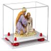 Better Display Cases Versatile Acrylic Clear Display Case - Small Rectangle Box with Red Risers and White Base 9.5" x 6" x 6.5" (A005-RR) view 1