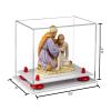 Better Display Cases Versatile Acrylic Clear Display Case - Small Rectangle Box with Red Risers and White Base 9.5" x 6" x 6.5" (A005-RR) view 2