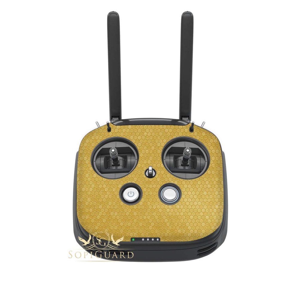 SopiGuard Skin for DJI FPV Remote Controller Front Panel Easy to Apply Vinyl Sticker (Honeycomb Gold)