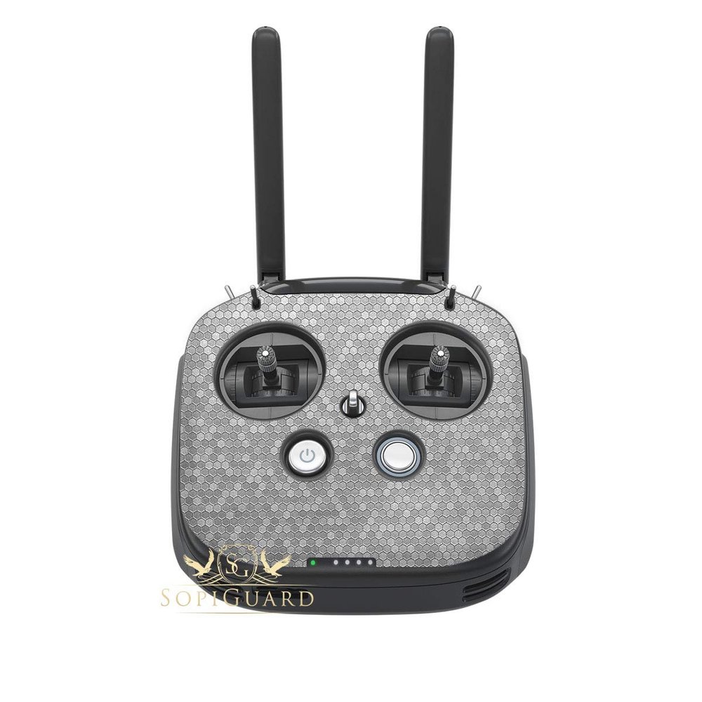 SopiGuard Skin for DJI FPV Remote Controller Front Panel Easy to Apply Vinyl Sticker (Honeycomb Silver)