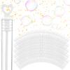 Wedding Bubbles Bulk - White Heart Top Wands (100 Count) Individual Mini Bubble Wand Favors for Weddings, Celebration Party Favor for Guests - Stock Your Home view 1