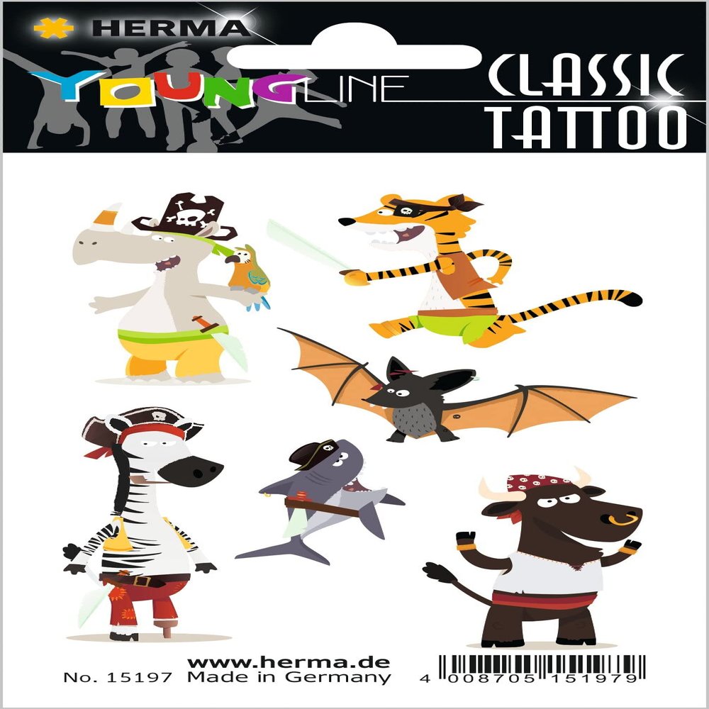 Herma Classic Tattoo Animal Pirates