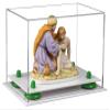 Better Display Cases Versatile Acrylic Clear Display Case - Small Rectangle Box with Green Risers and White Base 9.5" x 6" x 6.5" (A005-GRR) view 1