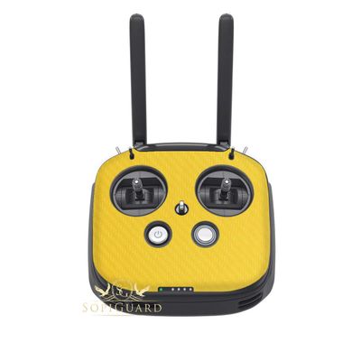 SopiGuard Skin for DJI FPV Remote Controller Front Panel Easy to Apply Vinyl Sticker (Carbon Yellow)