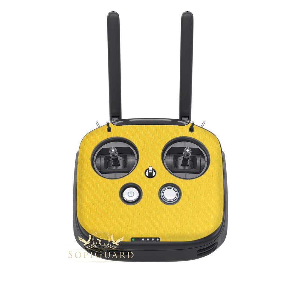 SopiGuard Skin for DJI FPV Remote Controller Front Panel Easy to Apply Vinyl Sticker (Carbon Yellow)