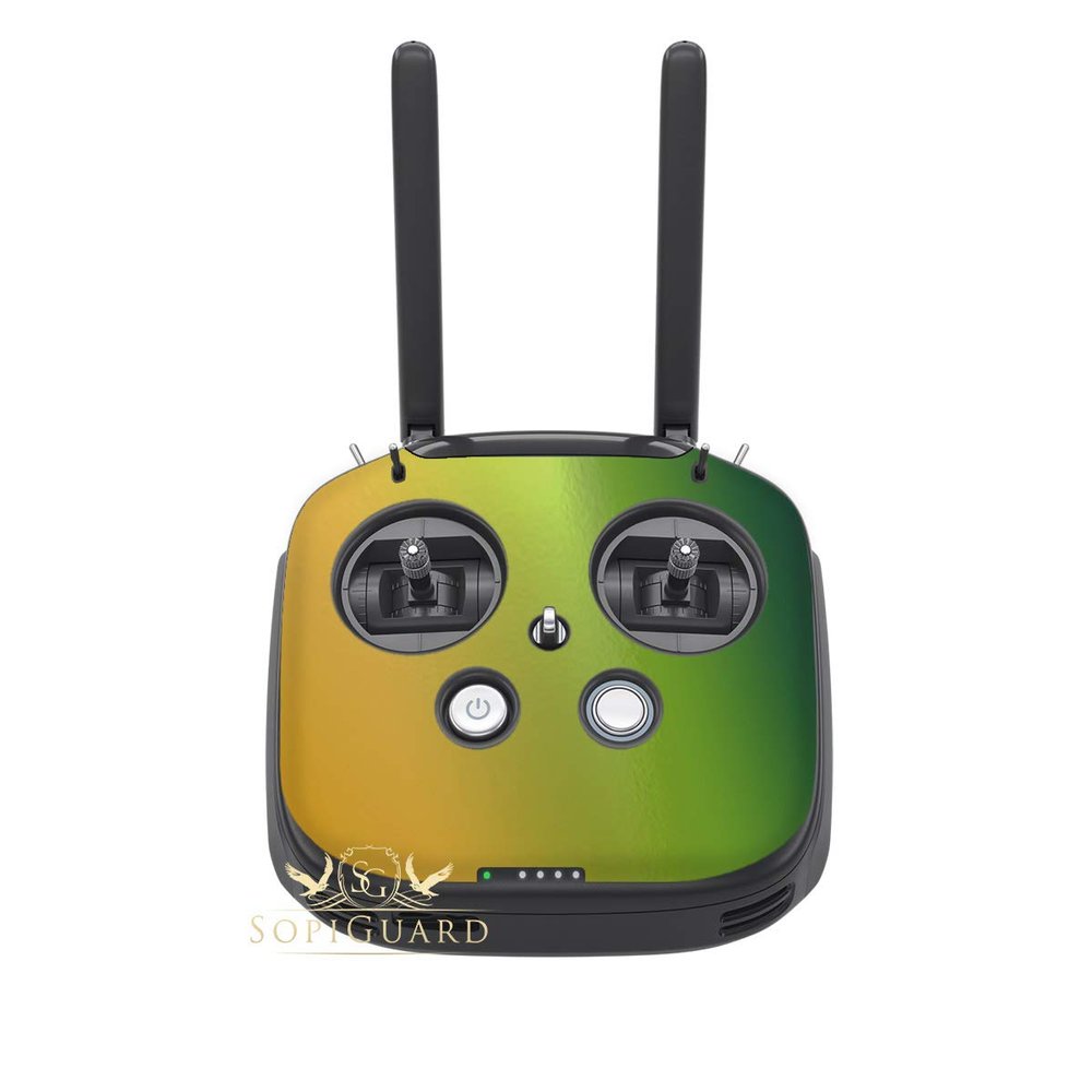 SopiGuard Skin for DJI FPV Remote Controller Front Panel Easy to Apply Vinyl Sticker (Gloss Fresh Spring Gold/Green)