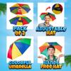 Bedwina Umbrella Hat Pack of 2 - Colorful Party Hats - 20 Inch, Hands Free, Funny Rainbow Colorful Beach Party Hats, Adjustable Size Fits All Ages, Kids, Men & Women view 2