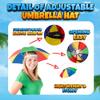 Bedwina Umbrella Hat Pack of 2 - Colorful Party Hats - 20 Inch, Hands Free, Funny Rainbow Colorful Beach Party Hats, Adjustable Size Fits All Ages, Kids, Men & Women view 3