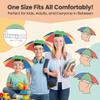 Bedwina Umbrella Hat Pack of 2 - Colorful Party Hats - 20 Inch, Hands Free, Funny Rainbow Colorful Beach Party Hats, Adjustable Size Fits All Ages, Kids, Men & Women view 4