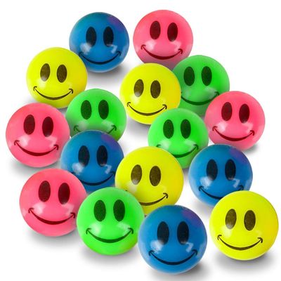 ArtCreativity Mini Smile Face Bouncing Balls - Bulk Pack of 144-1 Inch Bouncy Balls in Assorted Bright Neon Colors - Best Birthday Party Favors and Piata Fillers for Boys and Girls