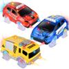Track Cars Only Replacement Light Up Toy Cars with 5 Flashing LED Lights for Tracks Glow in the Dark, Flex Race Car Track Accessories Compatible with Most Car Tracks for Kids (3 Pack) with Screwdriver view 1