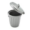 EatingBiting Adult Scene DIY 1:12 Dollhouse Miniature Furniture Home Garden Trash Can Garbage Bin Silver 30mm Width: 26mm Height: 35 view 1