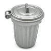 EatingBiting Adult Scene DIY 1:12 Dollhouse Miniature Furniture Home Garden Trash Can Garbage Bin Silver 30mm Width: 26mm Height: 35 view 3
